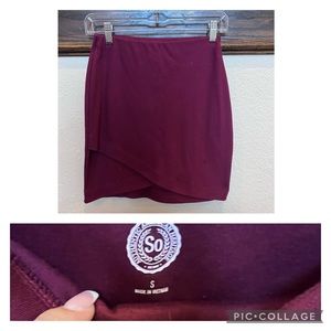 Cute Maroon Fall Mini Skirt